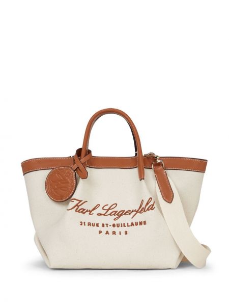 Τσάντα shopper Karl Lagerfeld μπεζ