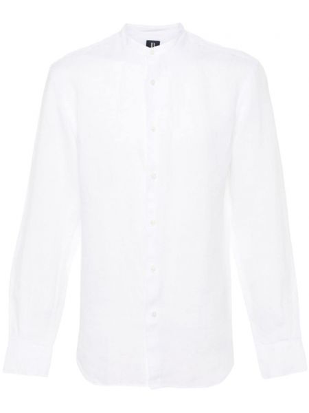 Lněná košile Boggi Milano bílá