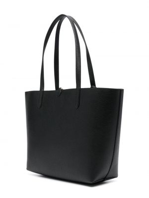 Δερμάτινη τσάντα shopper Lauren Ralph Lauren μαύρο