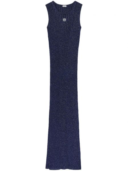 Dlouhé šaty s výšivkou Loewe modrá