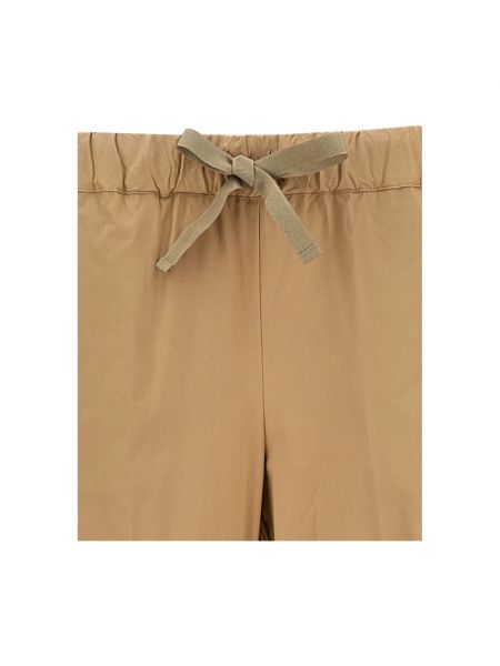 Pantalones rectos de algodón Semicouture beige