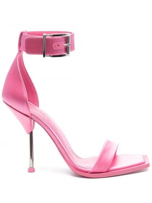 Sandale din satin Alexander Mcqueen roz