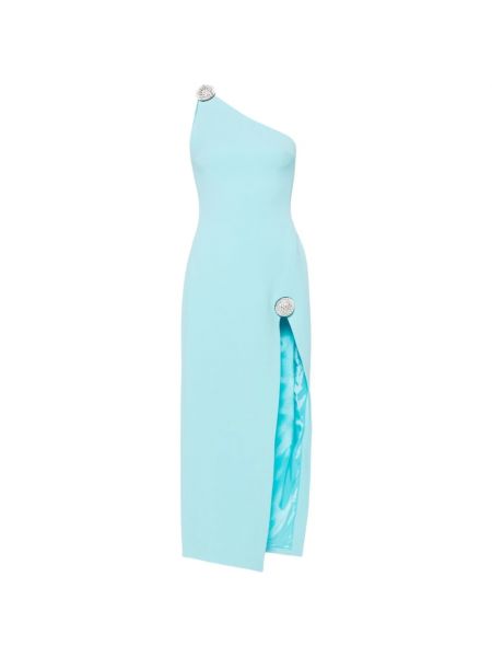 Niebieska sukienka midi asymetryczna David Koma