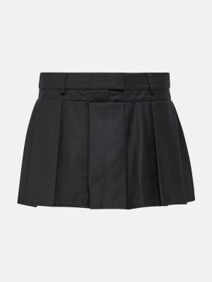 Plisované vlněné mini sukně Aya Muse černé