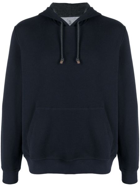 Sudadera con capucha con cordones Brunello Cucinelli azul