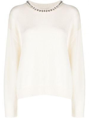 Вълнен пуловер с кристали Twp бяло