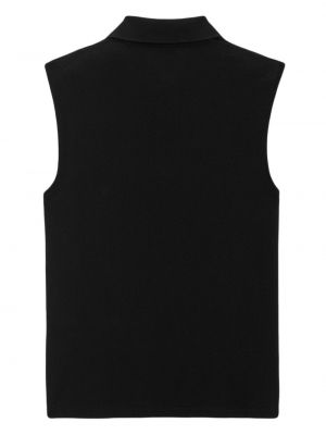 Siuvinėtas polo marškinėliai be rankovių Saint Laurent juoda