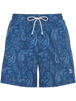 Shorts mit print mit paisleymuster Brunello Cucinelli blau