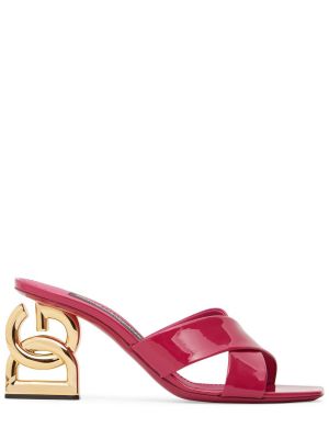 Sandale din piele de lac Dolce & Gabbana auriu