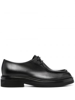Pantofi loafer cu șireturi din piele din dantelă Santoni negru