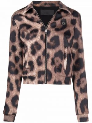 Jacke mit print mit leopardenmuster Philipp Plein braun