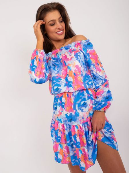 Φόρεμα με σχέδιο Fashionhunters μπλε