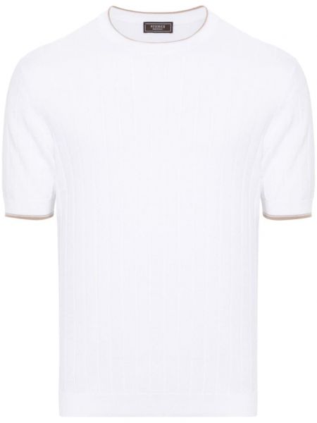 Βαμβακερή μπλούζα σε φαρδιά γραμμή Peserico λευκό