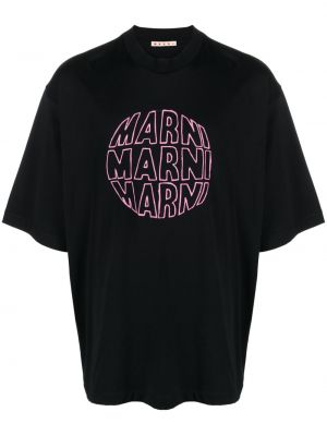 Памучна тениска с принт Marni