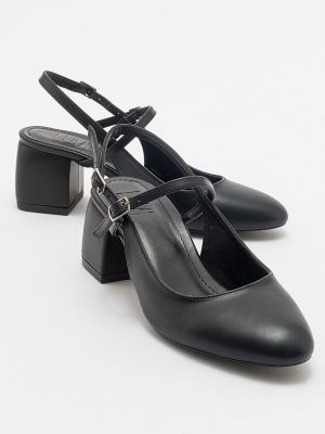 Chunky nizki čevlji z izrezom na hrbtu s peto Luvishoes črna