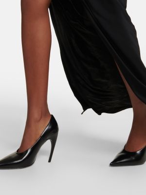 Кожени полуотворени обувки от лакирана кожа Nensi Dojaka черно