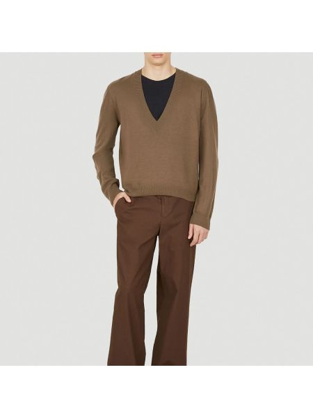 Jersey de cachemir de tela jersey con estampado de cachemira Meta Campania Collective marrón