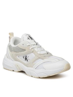 Sneakers από διχτυωτό Calvin Klein Jeans λευκό