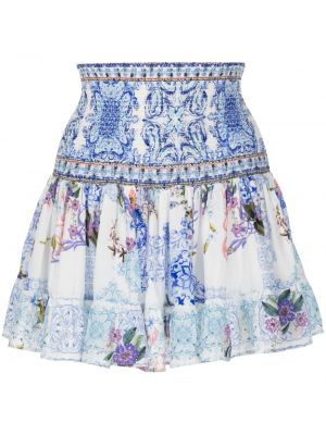 Φούστα mini με σχέδιο Camilla λευκό