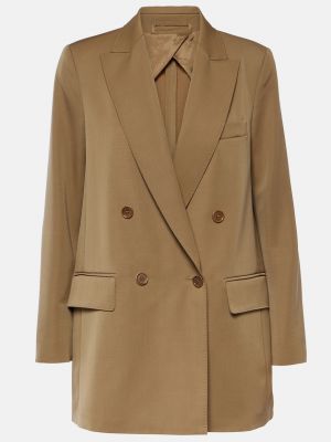 Мохеровый шерстяной пиджак Max Mara коричневый