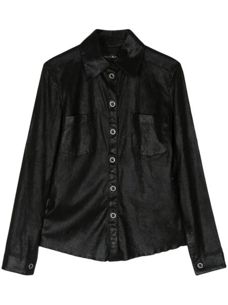 Kožená košeľa Chanel Pre-owned čierna