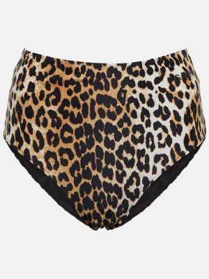 Bikini cu talie înaltă cu imagine cu model leopard Ganni