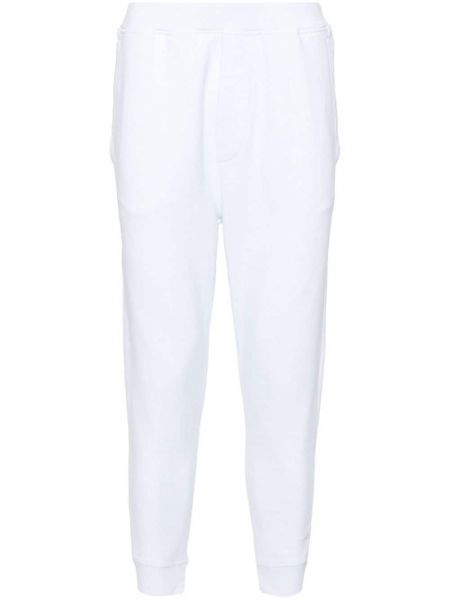 Bavlnené teplákové nohavice Dsquared2 biela