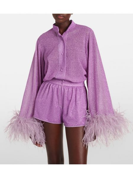 Camisa con plumas de plumas Oséree violeta