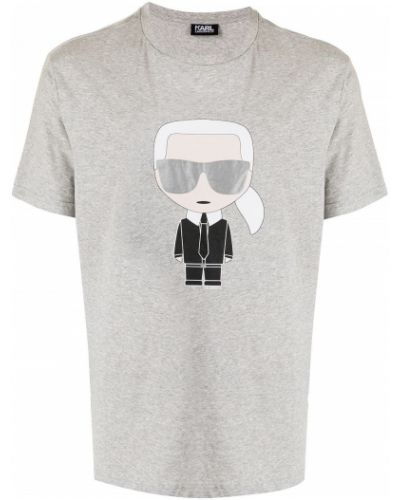 Camiseta con estampado Karl Lagerfeld gris