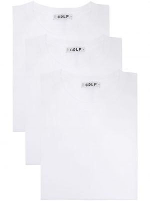 T-shirt mit rundem ausschnitt Cdlp weiß