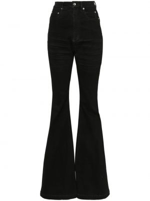 Zvonové džíny s vysokým pasem Rick Owens Drkshdw černé