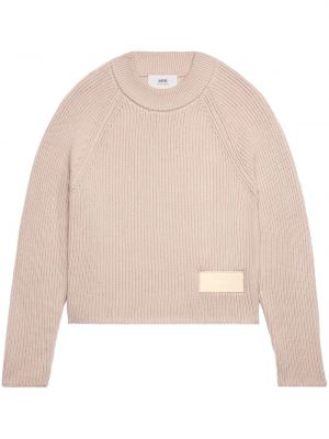 Pleten pulover Ami Paris roza