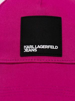 Czapka z daszkiem bawełniana Karl Lagerfeld Jeans różowa