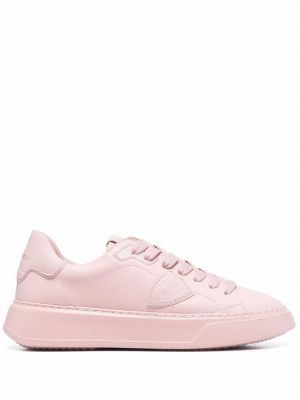 Solid farge lær sneakers Philippe Model Paris rosa