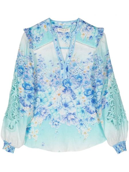 Bluza s cvjetnim printom s printom Hale Bob plava