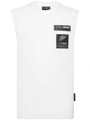 Chemise en coton à imprimé Plein Sport blanc