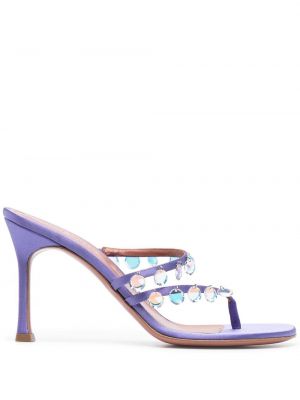 Sandales à imprimé en cristal Amina Muaddi violet