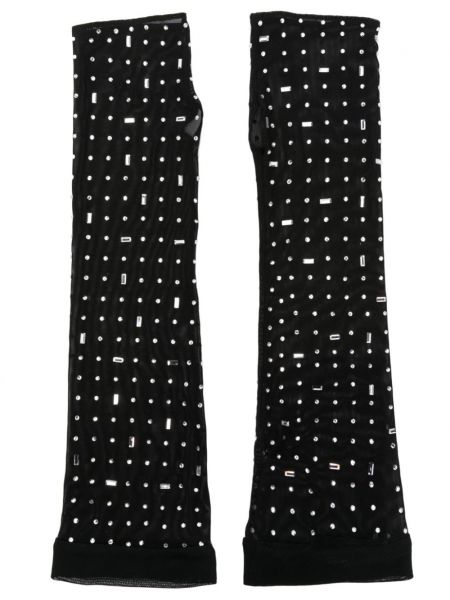 Mesh handschuh mit kristallen Atu Body Couture schwarz