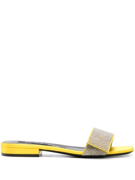 Saténové sandály Sergio Rossi žluté