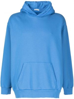 Pamučna hoodie s kapuljačom s vezom Undercover plava