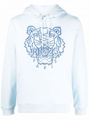 Ikat hoodie med broderi Kenzo blå