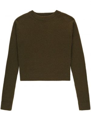 Sweter z kaszmiru z okrągłym dekoltem The Elder Statesman zielony