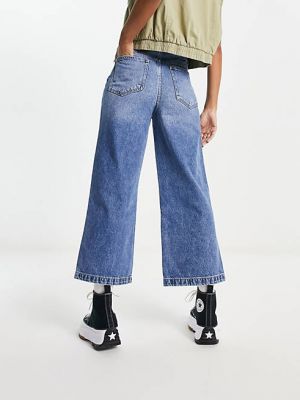Широкие джинсы с завышенной талией и пуговицами Pimkie