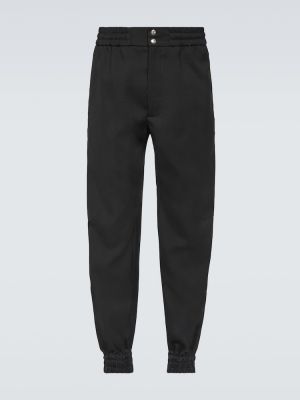 Pantalones rectos de algodón Alexander Mcqueen negro