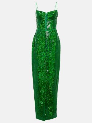 Макси рокля с пайети Rasario зелено