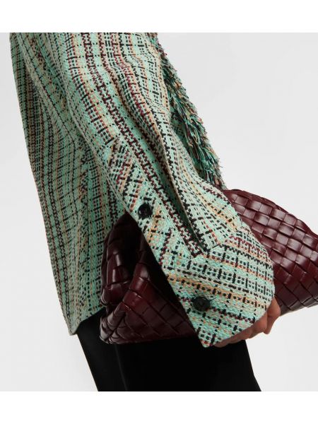 Tvīda rūtainas jaka ar bārkstīm Bottega Veneta