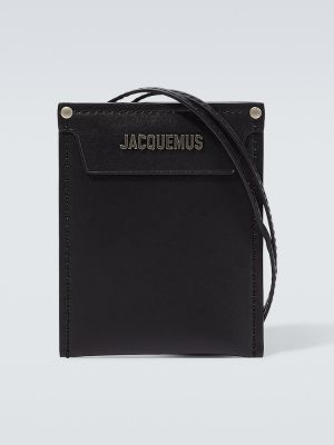 Portefeuille en cuir avec poches avec poches Jacquemus noir