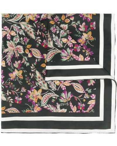 Pañuelo de seda de flores con estampado Isabel Marant negro