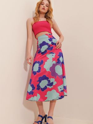 Midi φούστα Trend Alaçatı Stili ροζ