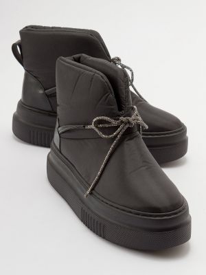 Kožené členkové topánky s mašľou Luvishoes čierna